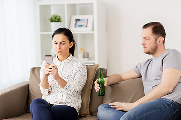 Image showing couple having argument at home