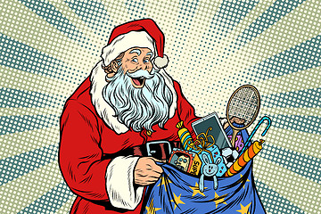 Image showing Santa Claus with bag of toys