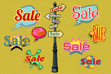 Image showing Sales background pole sign