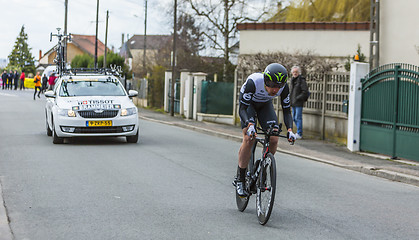 Image showing The Cyclist Matthew Martin Brammeier - Paris-Nice 2016 