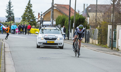 Image showing The Cyclist Matthew Martin Brammeier - Paris-Nice 2016 