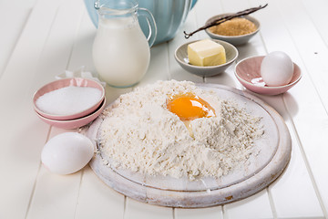 Image showing Baking utensils and ingredients