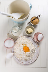 Image showing Baking utensils and ingredients