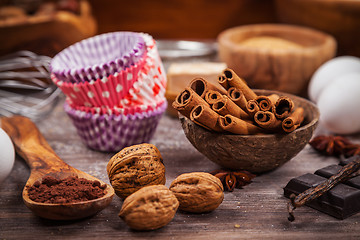 Image showing Assorted baking ingredients