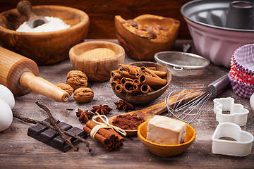 Image showing Assorted baking ingredients