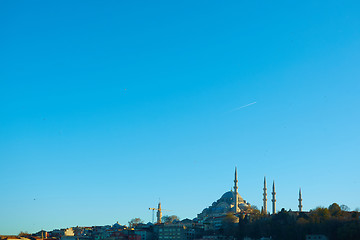 Image showing The Suleymaniye Mosque is an Ottoman imperial mosque in Istanbul, Turkey. It is the largest mosque in the city.