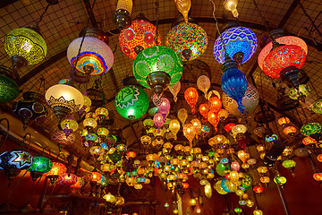 Image showing Traditional arabic lanterns on the market