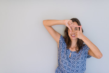 Image showing woman showing framing hand gesture