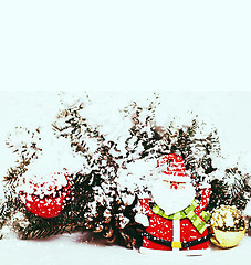 Image showing new year celebration, Christmas holiday stuff, tree, toys, decor