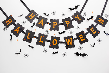 Image showing happy halloween party black garland and decoration