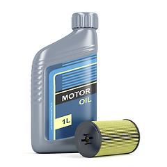 Image showing Motor oil and oil filter