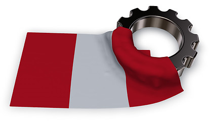 Image showing gear wheel and flag of peru - 3d rendering