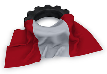Image showing gear wheel and flag of peru - 3d rendering
