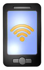 Image showing wifi symbol on smartphone display - 3d rendering