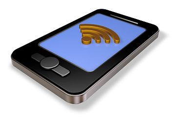 Image showing wifi symbol on smartphone display - 3d rendering