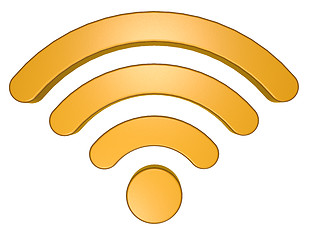 Image showing wifi symbol on white background - 3d rendering