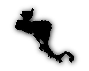 Image showing Map of Central America with shadow