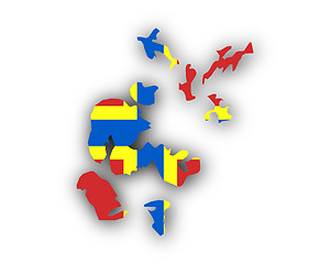 Image showing Map and flag of Orkney Islands