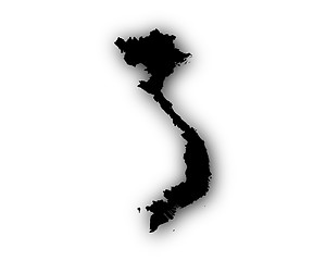 Image showing Map of Vietnam with shadow