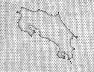 Image showing Map of Costa Rica on old linen