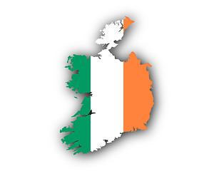 Image showing Map and flag of Ireland