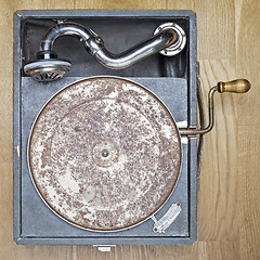 Image showing Vintage turntable vinyl record player
