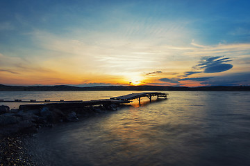 Image showing Beauty sunrise at the lake