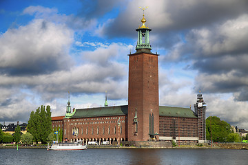 Image showing Scenic view of the City Hall from Riddarholmskyrkan, Stockholm, 