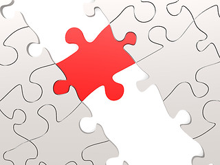 Image showing Red puzzle as a bridge with a white parts