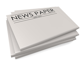 Image showing Pile of blank newspapers isolated on white background