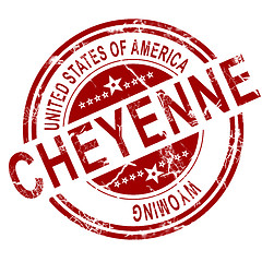 Image showing Cheyenne Wyoming stamp with white background