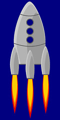 Image showing Cartoon rocket space ship