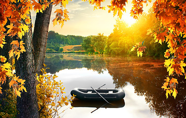 Image showing Boat in the pond