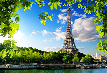 Image showing Seine in Paris with tower