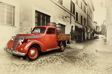 Image showing Retro car sepia