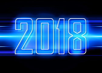 Image showing 2018 blue background