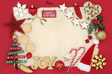 Image showing Background Border with Christmas Decorations