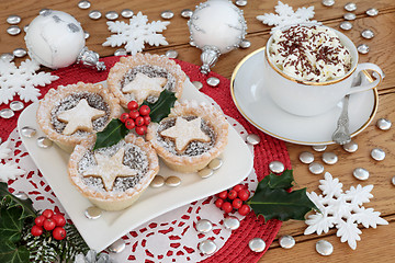 Image showing Mince Pies and Hot Chocolate