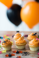 Image showing halloween party cupcakes or muffins on table