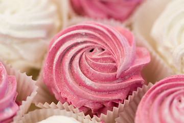 Image showing close up of zephyr or marshmallow dessert on plate