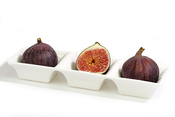 Image showing Figs on dishware