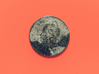 Image showing Vintage Ancient rusted coin