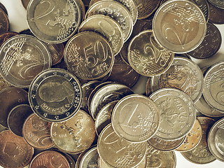 Image showing Vintage Euro coins background