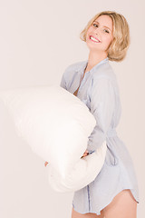 Image showing Beauty Girl with pillow