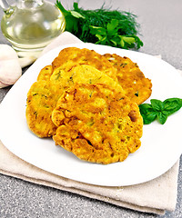 Image showing Flapjack chickpeas in plate on granite table