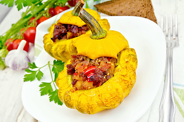 Image showing Squash yellow stuffed on light board