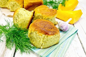 Image showing Scones pumpkin on napkin