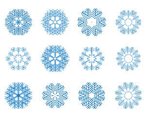 Image showing different winter snowflakes