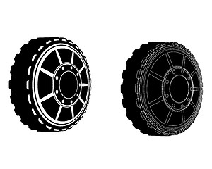 Image showing two car wheels