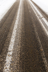 Image showing muddy road, winter